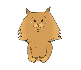 Brown fat cat & Baby polar bear sticker #184146