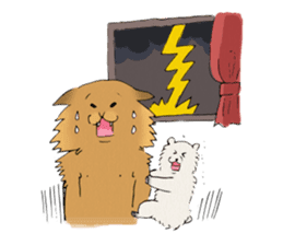 Brown fat cat & Baby polar bear sticker #184147