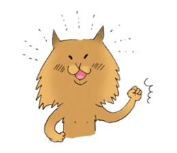 Brown fat cat & Baby polar bear sticker #184148