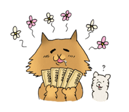 Brown fat cat & Baby polar bear sticker #184150