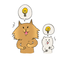 Brown fat cat & Baby polar bear sticker #184152