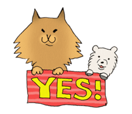 Brown fat cat & Baby polar bear sticker #184154