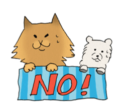 Brown fat cat & Baby polar bear sticker #184155