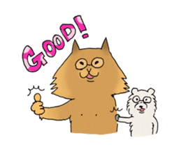 Brown fat cat & Baby polar bear sticker #184156