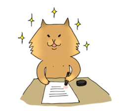 Brown fat cat & Baby polar bear sticker #184158