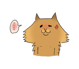 Brown fat cat & Baby polar bear sticker #184159