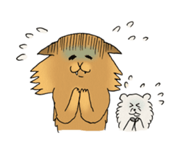 Brown fat cat & Baby polar bear sticker #184160