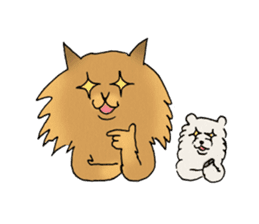 Brown fat cat & Baby polar bear sticker #184161