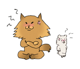 Brown fat cat & Baby polar bear sticker #184162