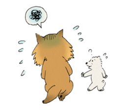 Brown fat cat & Baby polar bear sticker #184163