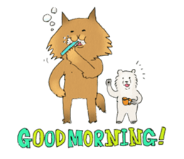 Brown fat cat & Baby polar bear sticker #184165