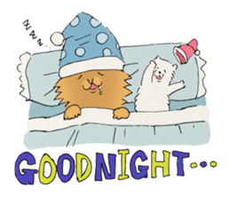 Brown fat cat & Baby polar bear sticker #184166