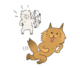 Brown fat cat & Baby polar bear sticker #184167