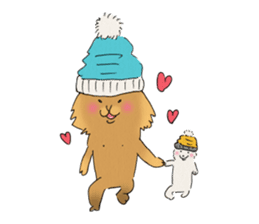 Brown fat cat & Baby polar bear sticker #184168