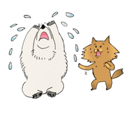 Brown fat cat & Baby polar bear sticker #184170