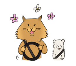 Brown fat cat & Baby polar bear sticker #184171