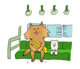 Brown fat cat & Baby polar bear sticker #184172