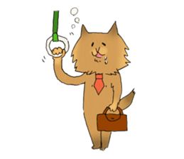 Brown fat cat & Baby polar bear sticker #184174