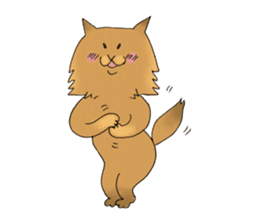 Brown fat cat & Baby polar bear sticker #184178