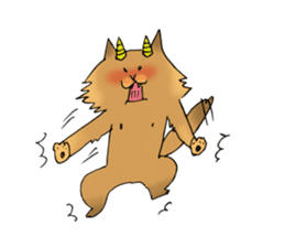 Brown fat cat & Baby polar bear sticker #184179