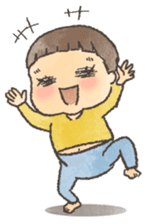 Mushroom hair child of 3-year-olds sticker #184546