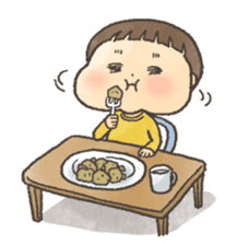 Mushroom hair child of 3-year-olds sticker #184565