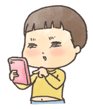 Mushroom hair child of 3-year-olds sticker #184574