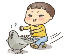 Mushroom hair child of 3-year-olds sticker #184582