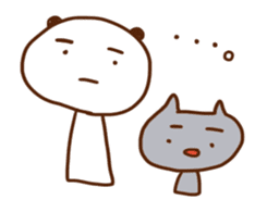 Panda, Cat and Bobbed Hair Style Girl sticker #185269