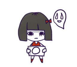 A girl's name is FUKASHI and ghost. sticker #185739