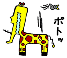 giraffe & zookeeper sticker #187476