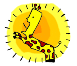 giraffe & zookeeper sticker #187488