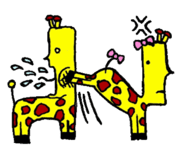 giraffe & zookeeper sticker #187493