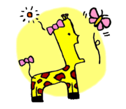 giraffe & zookeeper sticker #187499