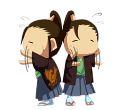 Samurai -Pretty princess & cool samurai sticker #189078