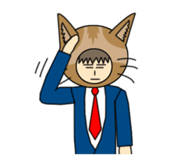 Cat salaryman sticker #189290