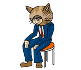 Cat salaryman sticker #189292