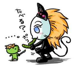 nekomimikamen and samurai kappa sticker #192016