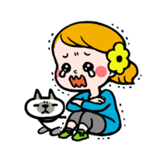 Hannah & her cat sticker #192316