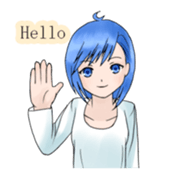Stamps of feeling ~Blue hair girl~ sticker #192345