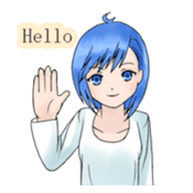 Stamps of feeling ~Blue hair girl~ sticker #192345