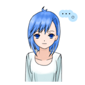 Stamps of feeling ~Blue hair girl~ sticker #192346