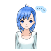 Stamps of feeling ~Blue hair girl~ sticker #192346