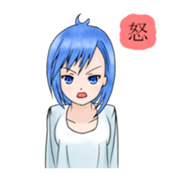 Stamps of feeling ~Blue hair girl~ sticker #192348