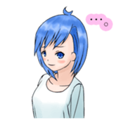 Stamps of feeling ~Blue hair girl~ sticker #192351