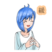 Stamps of feeling ~Blue hair girl~ sticker #192358