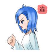 Stamps of feeling ~Blue hair girl~ sticker #192361