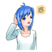 Stamps of feeling ~Blue hair girl~ sticker #192362