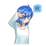 Stamps of feeling ~Blue hair girl~ sticker #192363