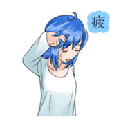 Stamps of feeling ~Blue hair girl~ sticker #192363